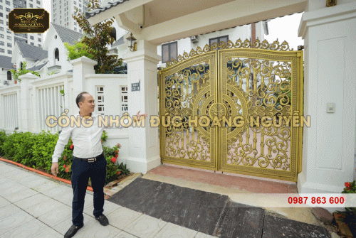 Thiết kế và thi công cổng biệt thự nhôm đúc Hà Nội