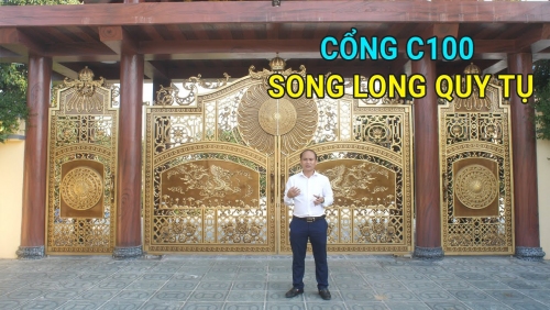 CỔNG SONG LONG QUY TỤ - BIỂU TƯỢNG CỦA QUYỀN LỰC ★ Cổng Nhôm Đúc Hoàng Nguyễn
