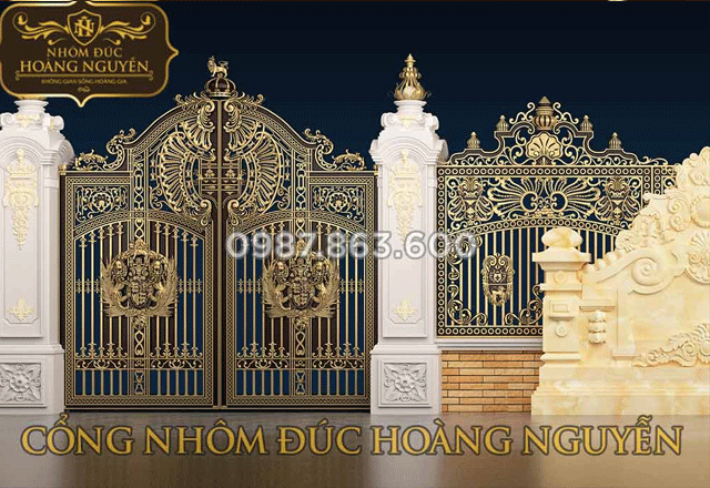 Quy trình thiết kế cổng hợp kim nhôm đúc đẹp tại Hoàng Nguyễn